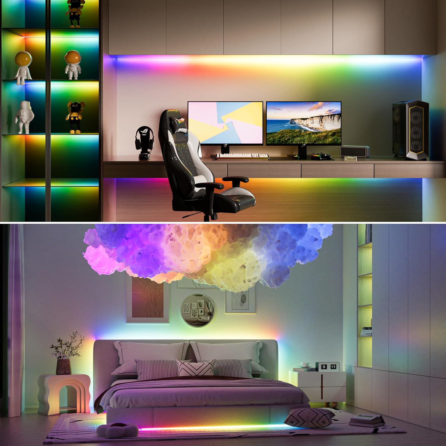 MIWISE RGB Smart IC COB LED Strip Light 328ft