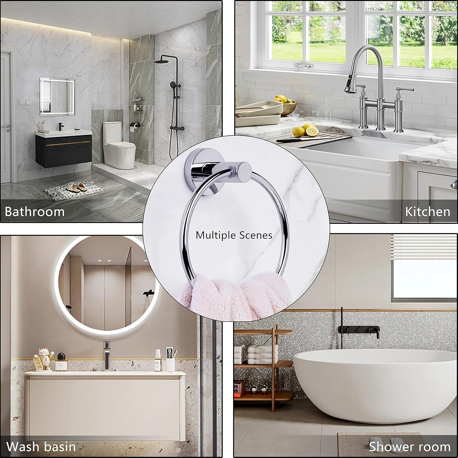 Fivean Heavy Duty Stainless Steel Towel Ring