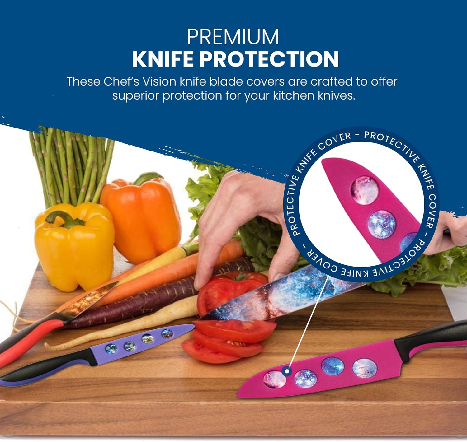 Chefs Vision Cosmos Knife Blade Covers - Durable Stylish Knife Guards