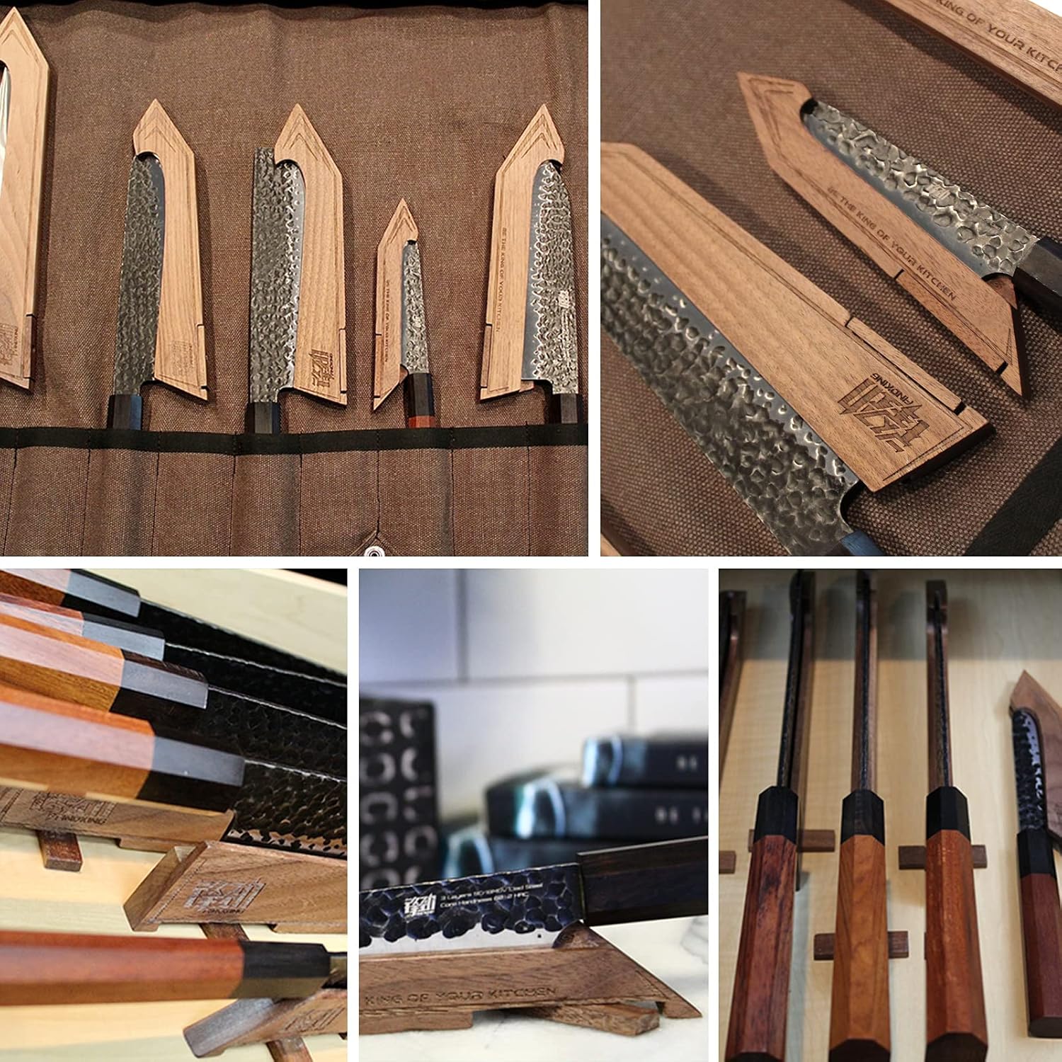 FINDKING Walnut Knife Edge Guard with Magnetic Stand 1