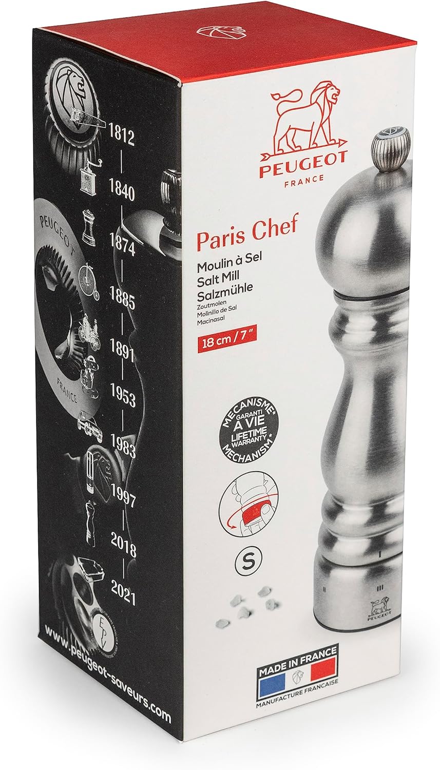 Peugeot Paris Chef uSelect Salt Mill - Adjustable Stainless Steel 1