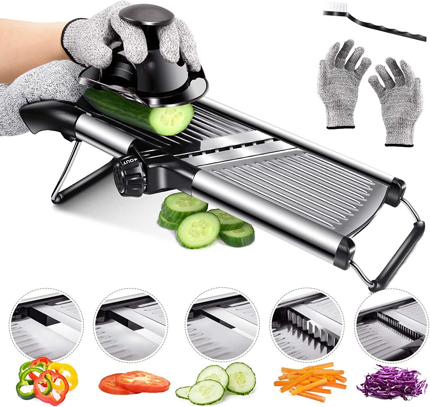 Masthome Mandoline Slicer Chopping Board Set with Storage Stand