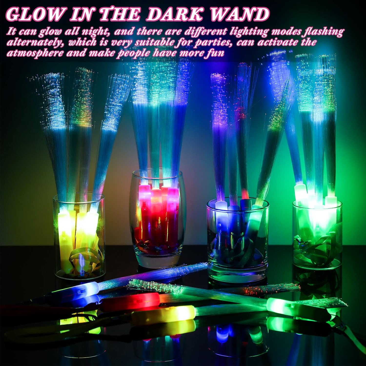 Junkin 200 Pcs LED Glow Wand with Batteries for Party