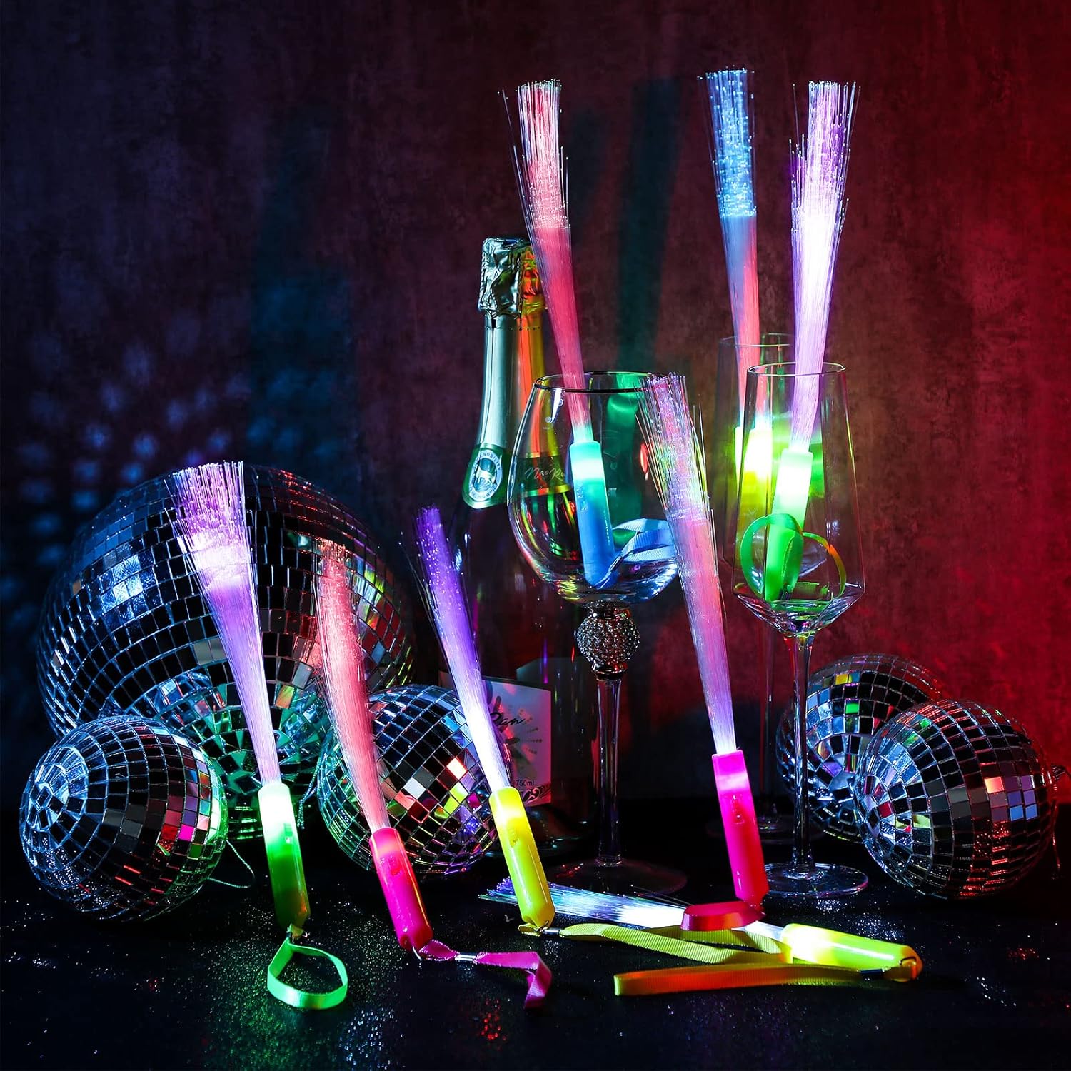 Junkin 200 Pcs LED Glow Wand with Batteries for Party
