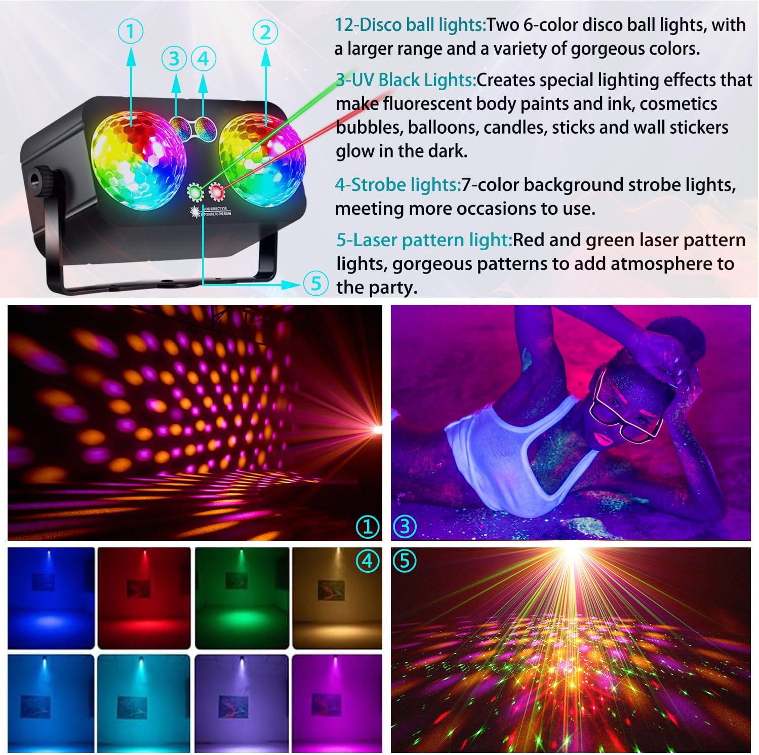 MEGABOON DJ Party Disco Ball Light