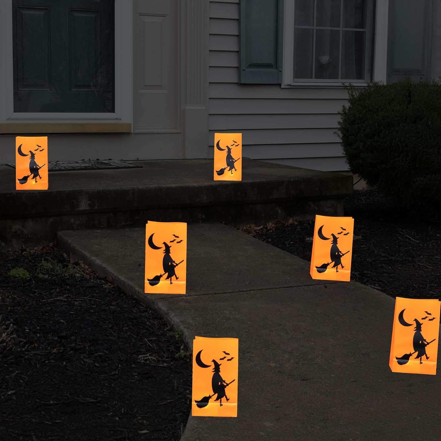 LumaBase Battery Operated Luminaria Kit with Timer Witch - Set of 6 1