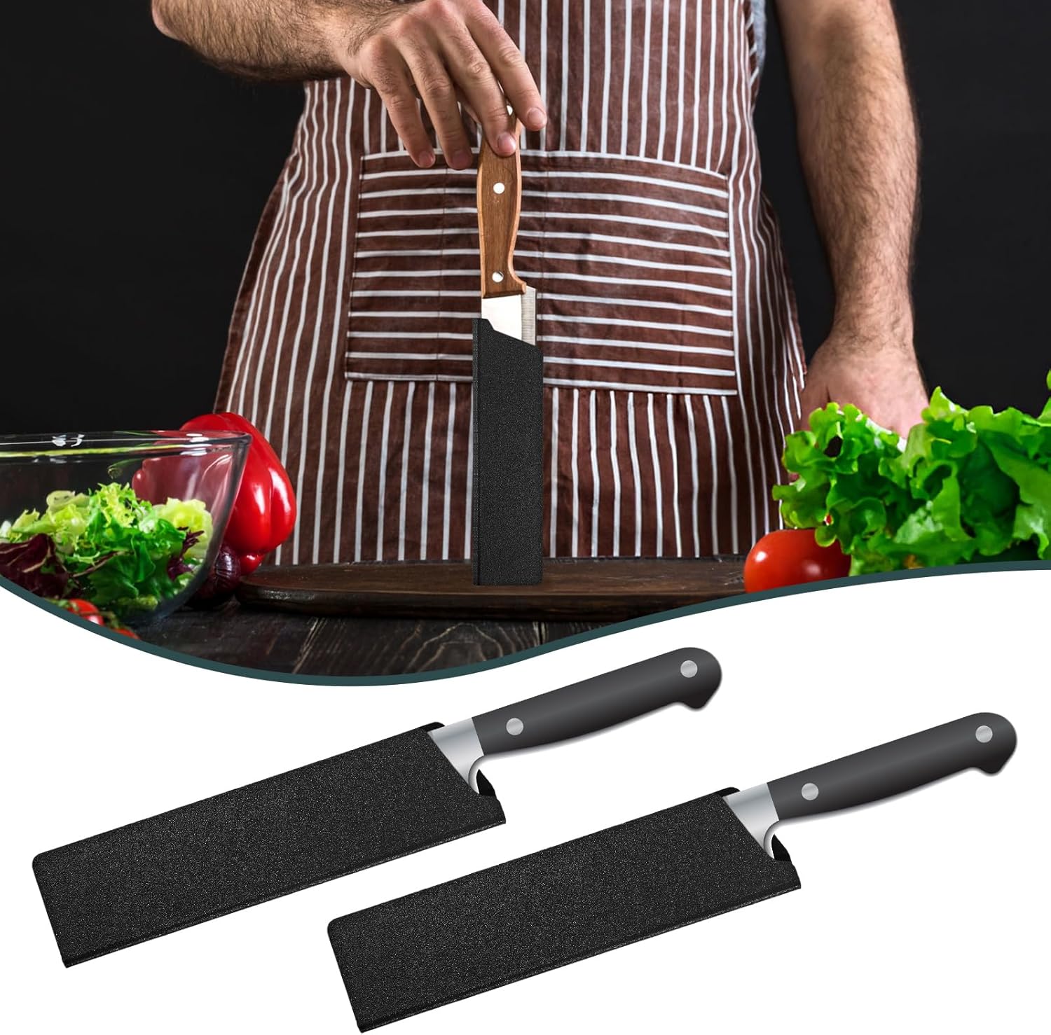 Teaaha 3PCS Chef Knife Sheath Set 458 Inch Universal Blade Guard