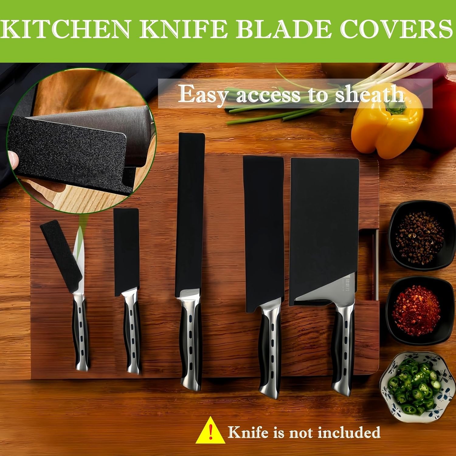 BLIRITEL 2PCS Knife Sheath - BPA-Free ABS Felt Lined