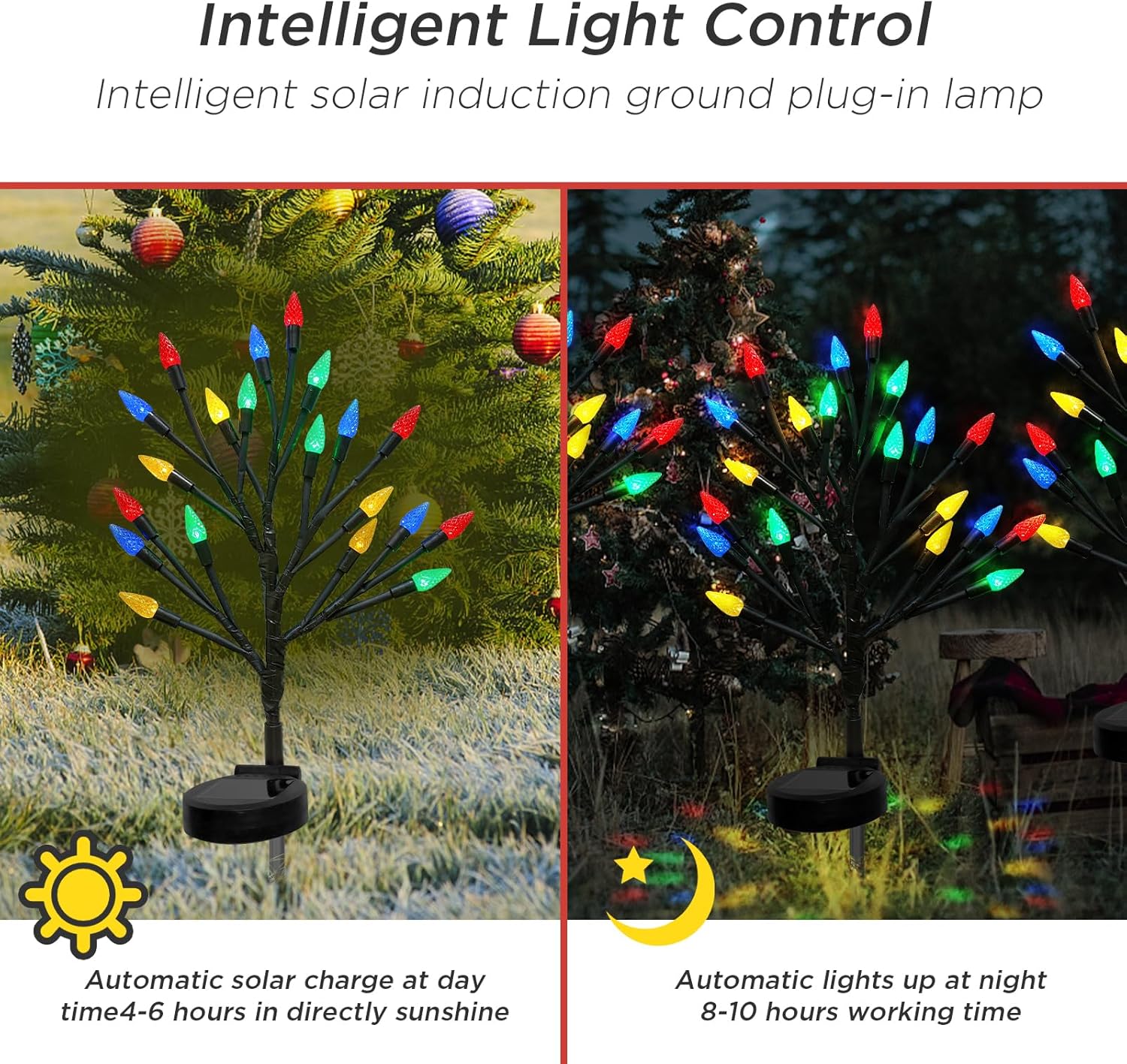 BeHiller Solar Strawberry Tree Lights 2PACK 40LED Outdoor Decor