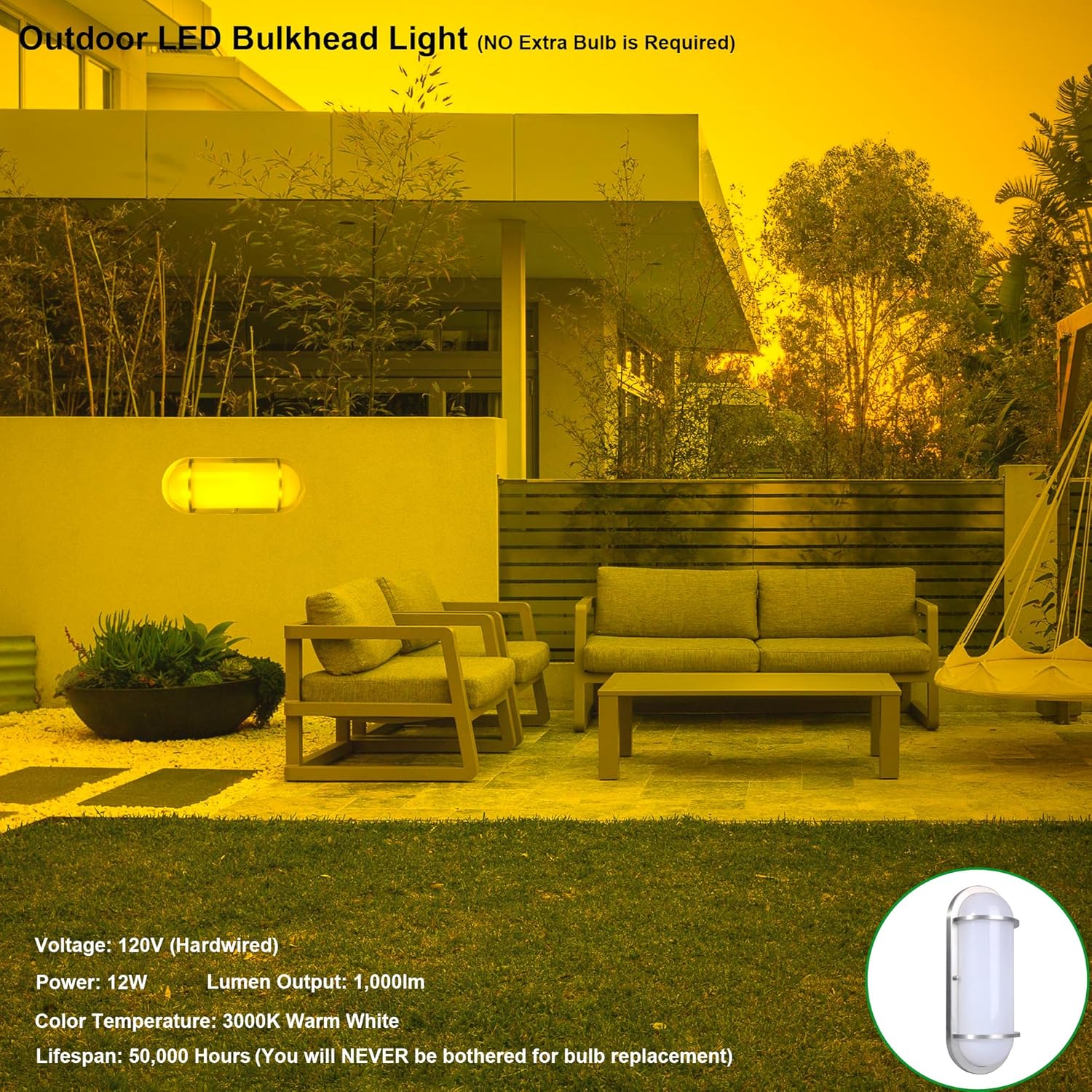 LIT-PaTH Outdoor Wall Lantern 12W 1000 Lumen Warm White Aluminum