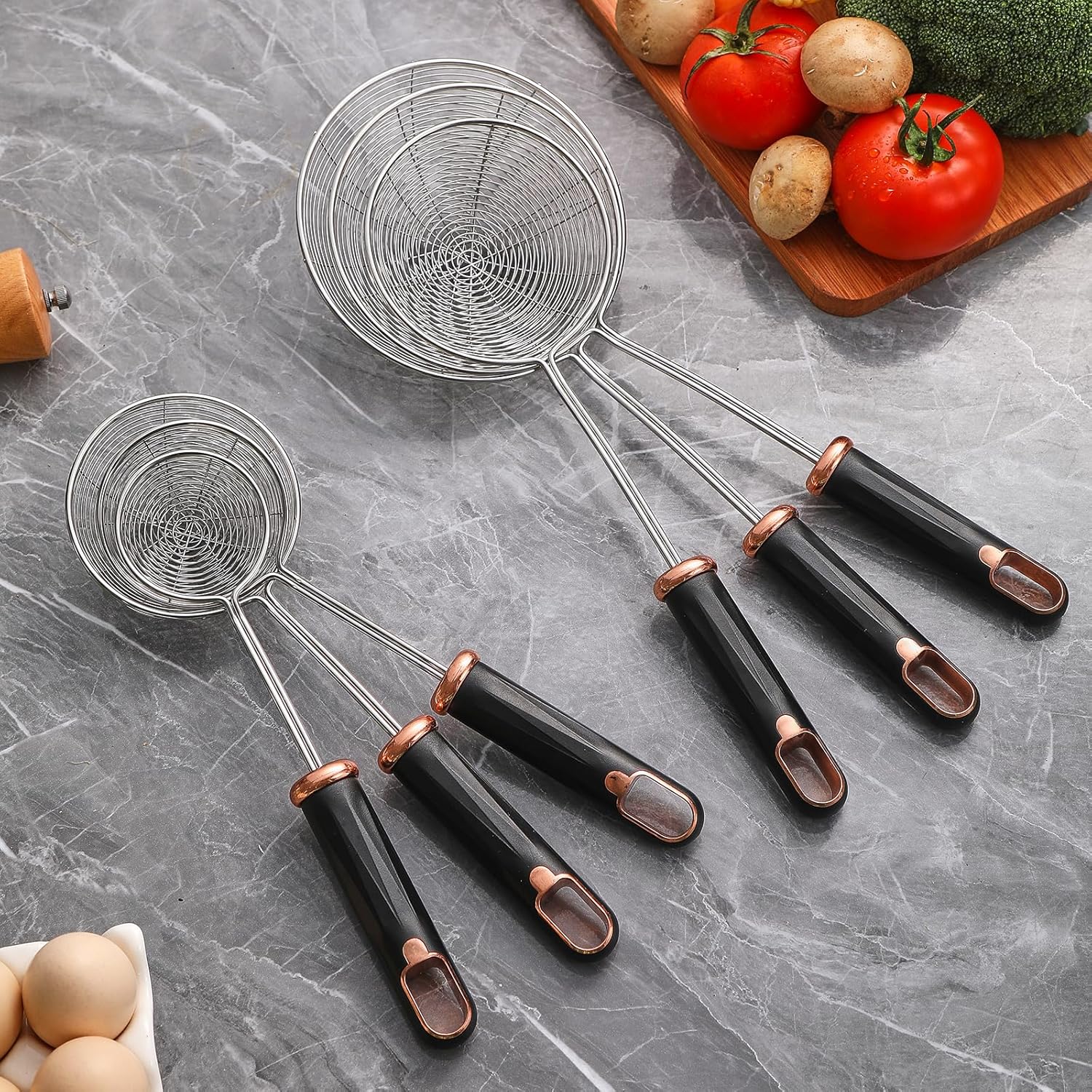 Cokshy Stainless Steel Spider Strainer Set of 3 Sizes