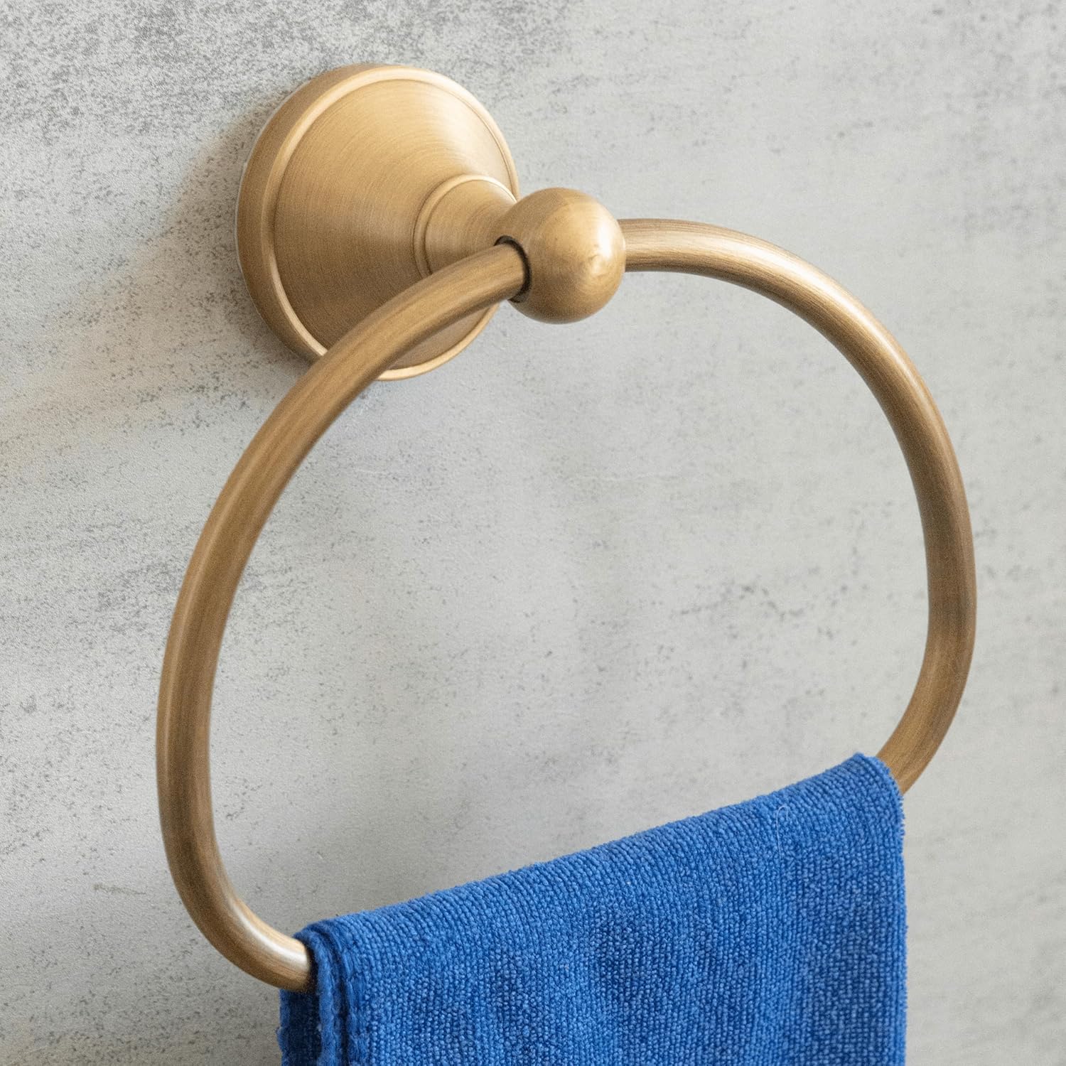 Celbon Semi-Circular Towel Ring - Antique Brass Wall Mount