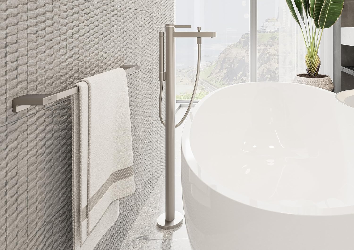Hansgrohe 41743820 AddStoris Double Towel Bar