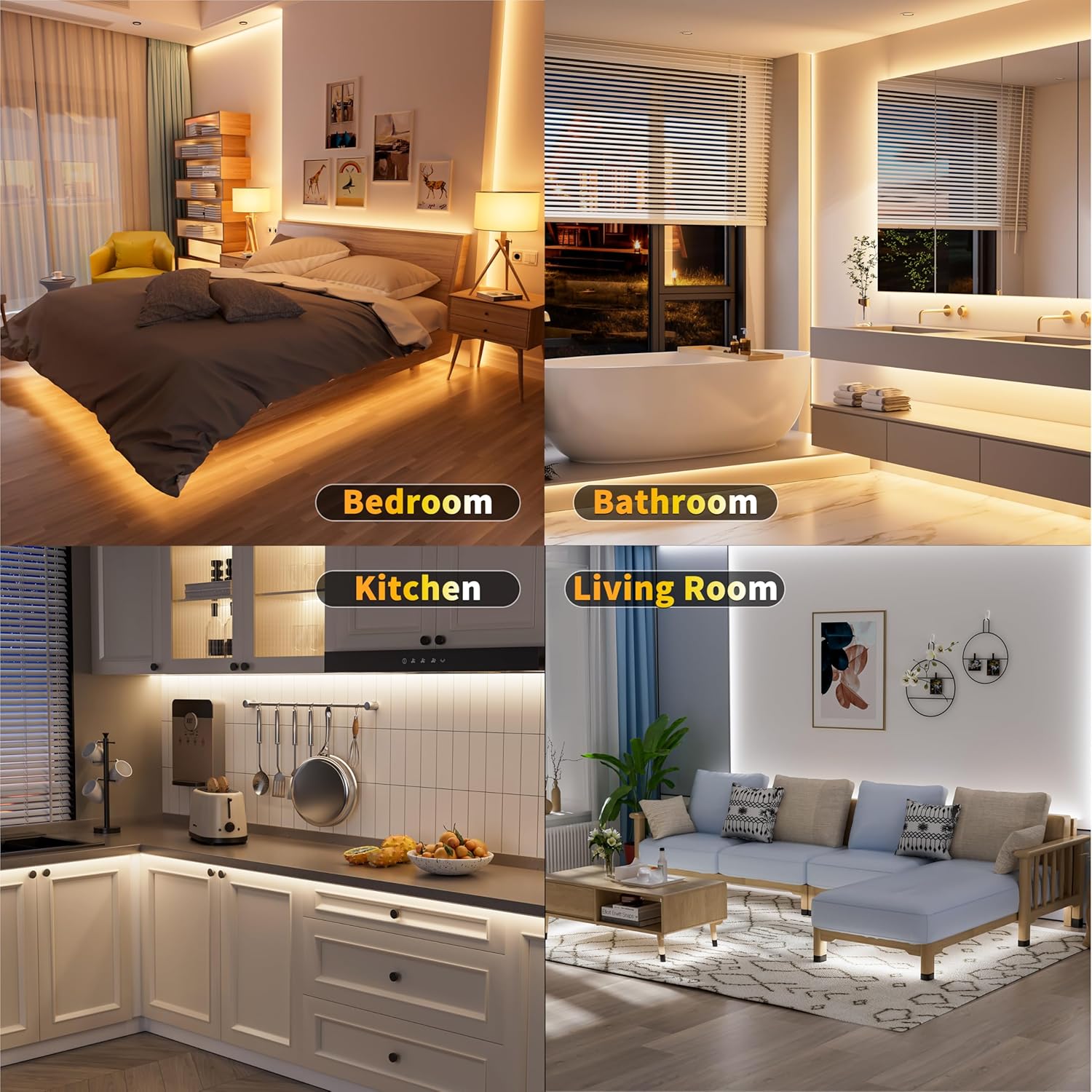 MIWISE CCT COB LED Strip Light 20ft Dimmable 2700K-6500K 1