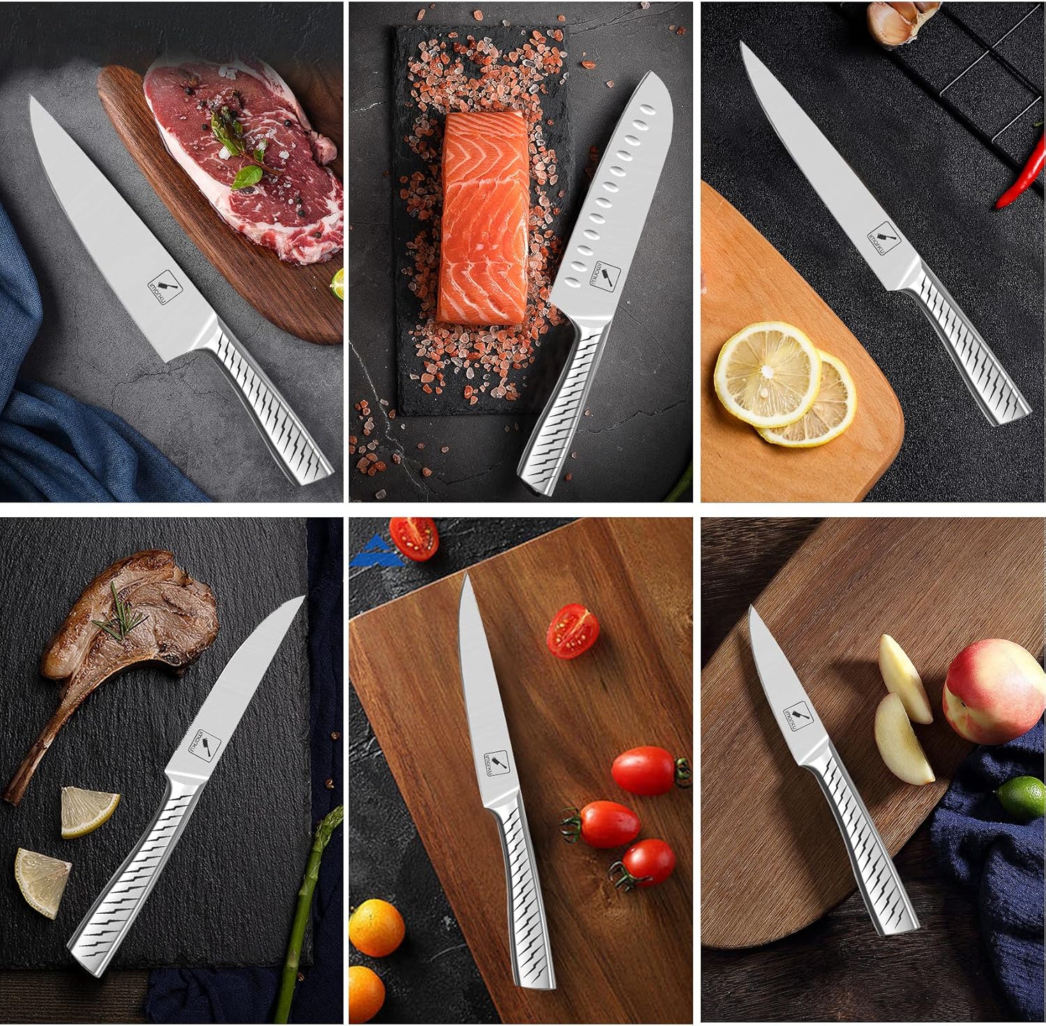 imarku 14PCS Kitchen Knife Set with Block