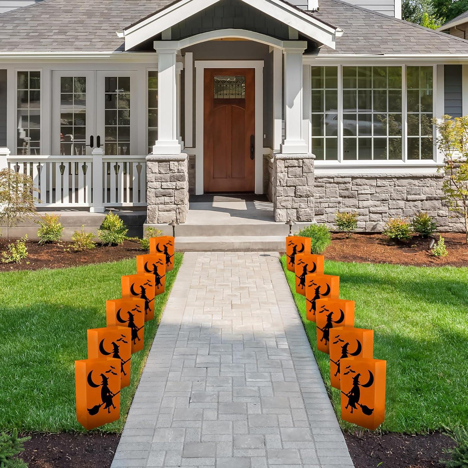 LumaBase Battery Operated Luminaria Kit with Timer Witch - Set of 6 1