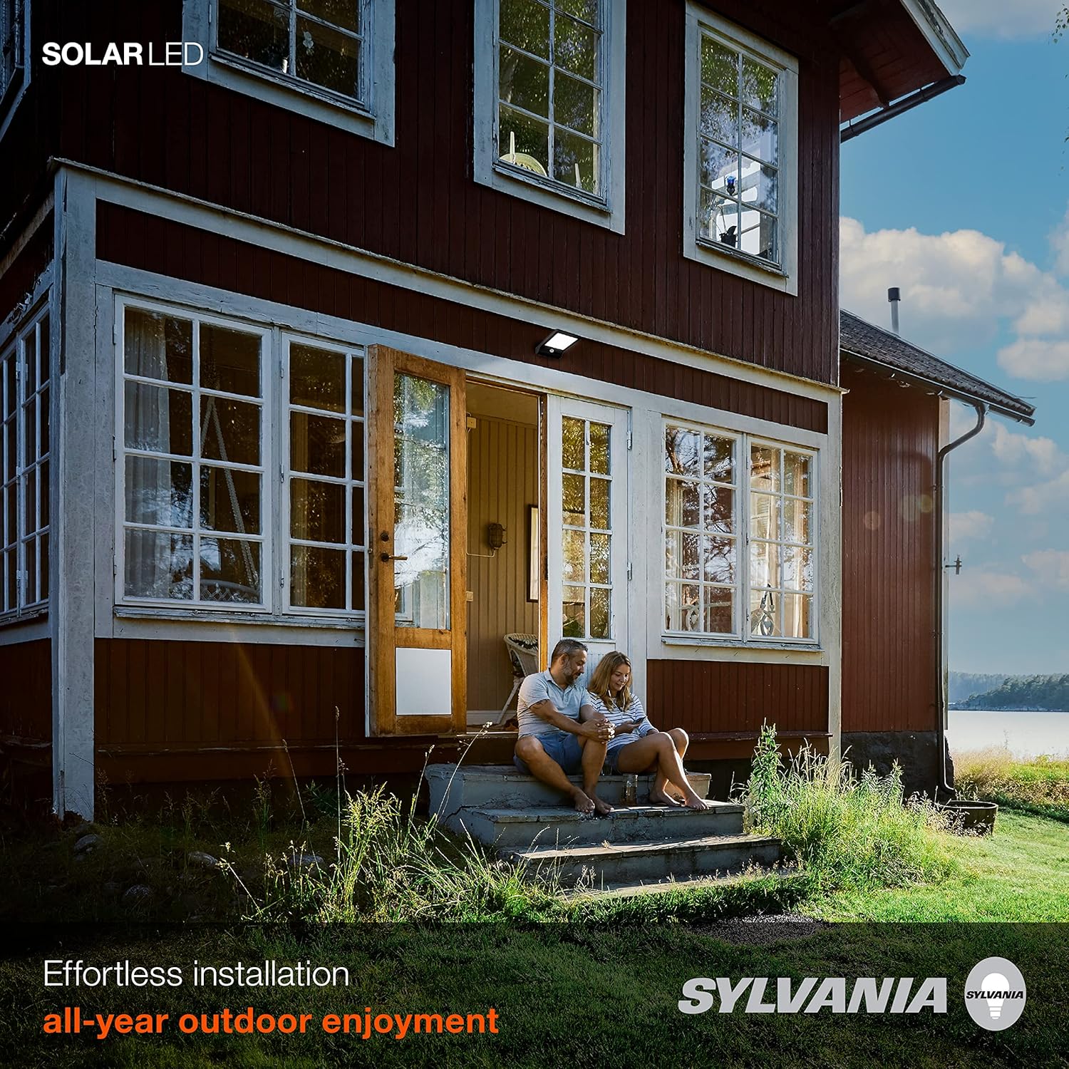 LEDVANCE Solar Flood Light with Daylight Sensor 5000K Black 1 Pack
